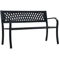 vidaXL Banc de jardin 125 cm noir acier