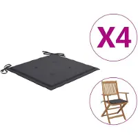 vidaXL Coussins de chaise de jardin lot de 4 anthracite 40x40x4 cm