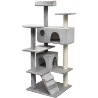 vidaXL Arbre à chat Sisal 125 cm Gris