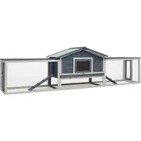 vidaXL Clapier pour lapins Gris 310x70x87 cm Pin & sapin massif