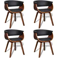 vidaXL Chaises de salle à manger 4 pcs. Bois courbé et similicuir