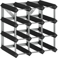 vidaXL Casier à bouteilles pour 12 bouteilles Noir Bois de pin solide