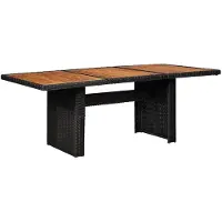 vidaXL Table de jardin noire 200x100x74 cm Poly rotin