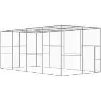 vidaXL Cage pour chats 6x3x2,5 m Acier galvanisé