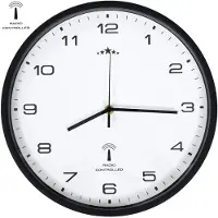 vidaXL Horloge murale radio à quartz 31 cm Blanc & Noir