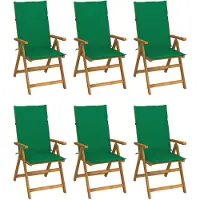 vidaXL Chaises de jardin pliantes 6 pcs. avec coussins en bois massif d'acacia