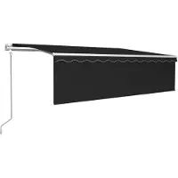 vidaXL Marquise automatique avec store LED Capteur de vent 5x3m Anthracite