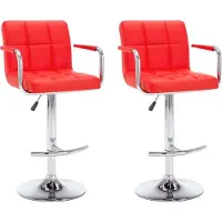 vidaXL Tabouret de bar 2 pcs. Simili cuir rouge