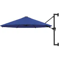 vidaXL Parasol mural avec mât métallique 300 cm bleu