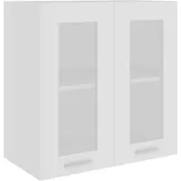 vidaXL Armoire suspendue en verre Lyon blanc 60x31x60 cm Bois composite