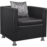 vidaXL Fauteuil noir similicuir