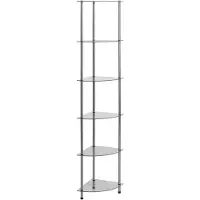 vidaXL Étagère à 6 niveaux Transparent 30x30x160 cm Verre trempé