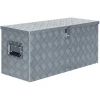 vidaXL Boîte en aluminium 90,5x35x40 cm Argenté