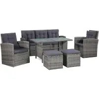 vidaXL Ensemble de canapé de jardin 18 pièces Poly rotin gris