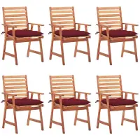 vidaXL 3078371, Terrasse, Siège rembourré, Acacia, Rouge, Polyester, 560 mm