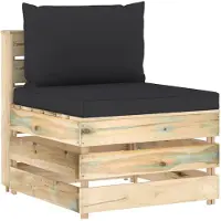 vidaXL Canapé central modulaire avec coussin vert Bois imprégné
