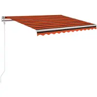 vidaXL Store rétractable automatique 300x250 cm Orange et brun