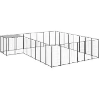 vidaXL Chenil Noir 15,73 m² Acier