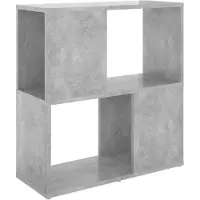 vidaXL Bibliothèque Gris béton 60x24x63 cm bois d'ingénierie