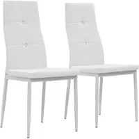 vidaXL Chaise de salle à manger 2 pcs. Blanc Similicuir