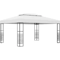 vidaXL Pavillon de jardin Acier revêtu par poudre 4x3x2,7 m Blanc