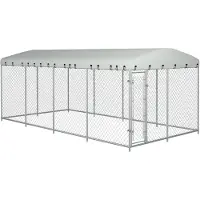 vidaXL Niche extérieure pour chiens avec toit 8x4x2,3 m