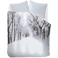 Ambiante Housse de Couette Ambiante Amira Blanc Coton-140 x 200 / 220 cm | 1-personne