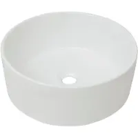 vidaXL Lavabo rond en céramique blanc 40 x 15 cm