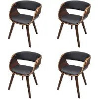 vidaXL Chaises de salle à manger 4 pcs. Marron Bois courbé et similicuir