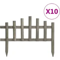 vidaXL Bordures de gazon 10 pcs. Bois de sapin 4,4 m