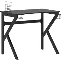 vidaXL Bureau de jeu avec piètement en K noir 90x60x75 cm