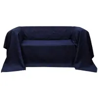 vidaXL Housse de canapé Micro-suède Bleu marine 270x350 cm