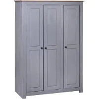 vidaXL Garde-robe 3 portes Gris 118x50x171,5 cm Pin Assortiment Panama