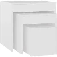 vidaXL Tables gigognes 3 pcs Blanc Aggloméré