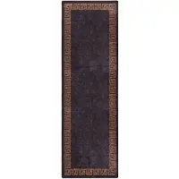 vidaXL Tapis lavable antidérapant 80x300 cm Noir et doré