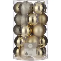 House of Seasons Boules de Noël Maison des Saisons Incassables Or 8 cm (25 Pièces)