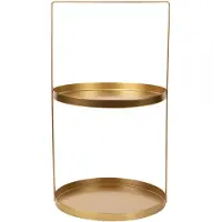 Cosy@home Etagere 2 Trays Mat Dore 25x25xh45cm Metal
