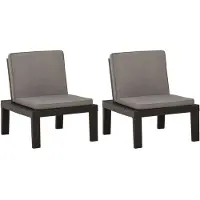 vidaXL Chaises de jardin avec coussins 2 pcs. Plastique gris