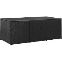 vidaXL Coffre de jardin Poly rotin 180x90x70 cm noir