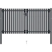 vidaXL Portail double en acier 300x150 cm anthracite