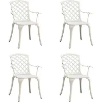 vidaXL Chaises de jardin 4 pcs. Fonte d'aluminium Blanc