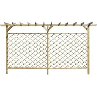vidaXL Clôture de jardin en treillis avec partie supérieure de pergola en bois