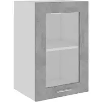 vidaXL Armoire suspendue en verre Lyon gris béton 40x31x60 cm Bois composite