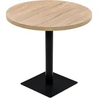 vidaXL Table de bistrot MDF et acier ronde 80 x 75 cm aspect chêne