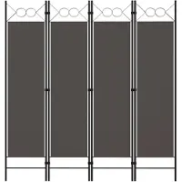 vidaXL Cloison de séparation 4 panneaux Anthracite 160 x 180 cm