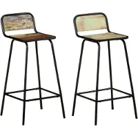 vidaXL Chaises de bar 2 pcs. Vieux bois massif