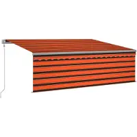 vidaXL Store Automatiquement Réctractable avec Volant 4,5x3m Orange & Marron