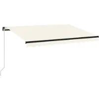 vidaXL Marquise manuellement rétractable avec LED 350x250 cm Crème