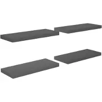 vidaXL Étagère murale flottante 4 pcs Gris brillant 60x23,5x3,8 cm MDF