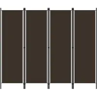 vidaXL Cloison de séparation 4 panneaux Marron 200x180 cm